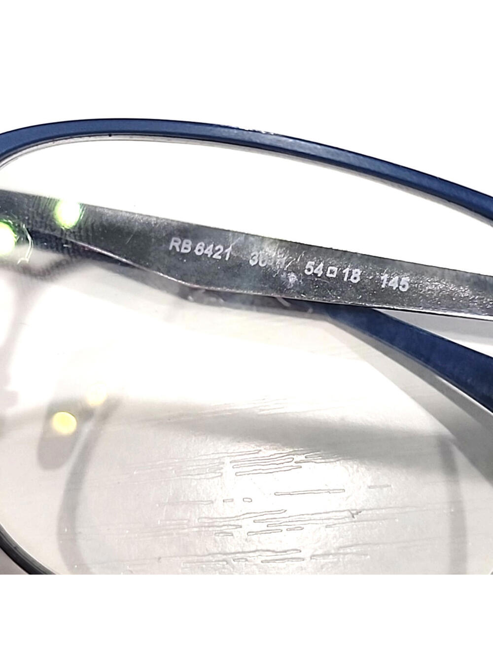 Ray Ban RB6421 3041 Blue Silver Metal Square Eyeglasses Frame 54-18 145 - Picture 10 of 10
